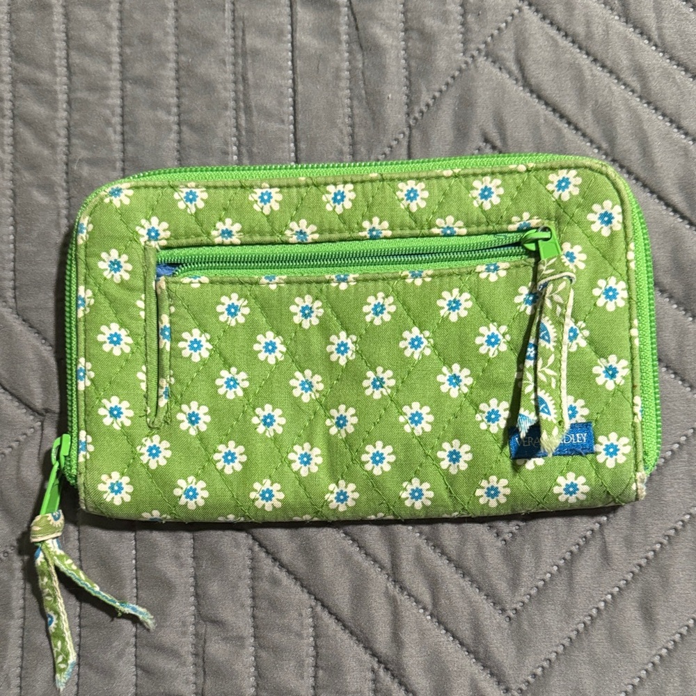 Vera Bradley Green and Blue Floral Wallet